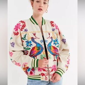 Urban outfitters size large bomber embroidered